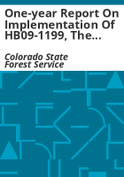 One-year_report_on_implementation_of_HB09-1199__the_Healthy_Forests_and_Vibrant_Communities_Act