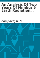 An_analysis_of_two_years_of_Nimbus_6_earth_radiation_budget_observations